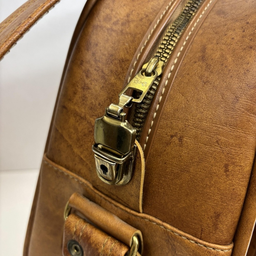 Vintage Argosy By Invicta Brown Retro Carry On Bag Luggage Weekender Retro - Picture 10 of 14